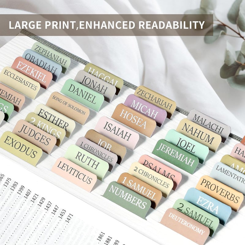 Taja Bible Tabs for Women & Men, Laminated Bible Tabs for Study Bible, Large Print Neutral Bible Tabs for Easy Navigation, Boho Theme, Bible Index Tabs - Image 5